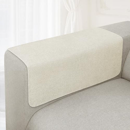 Couch Arm Covers, Waterproof Armrest Cover for Sofa, Loveseat, Armchair, Non-Slip Recliner Arm Cover, Sofa Arm Covers, Headrest Cover, Arm Chair Covers Set of 2 (Beige, 26"×26") - color: Beige, size: 26" x 26" - 2 pcs