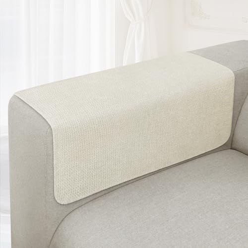 Couch Arm Covers, Sofa Arm Covers, Waterproof Armrest Cover for Sofa, Armchair, Loveseat, Non-Slip Recliner Arm Cover, Headrest Cover, Arm Chair Covers Set of 2 (Beige, 24"×20") - color: Beige, size: 24" x 20" - 2 pcs