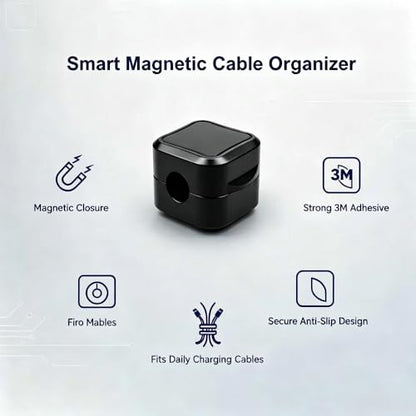 Magnetic Cable Clips, 9 Pack Cord Organizer Holder for Desk, Home, Office, Car, Nightstand, Adhesive Wire Management