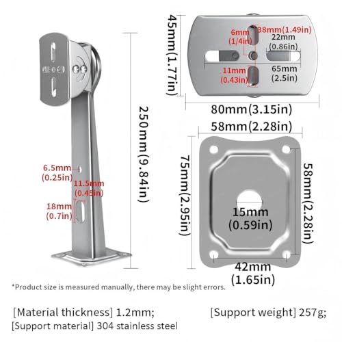 Stainless Steel Wall Mount Bracket for CCTV Security Camera | Adjustable Extension Arm Holder for Eufy Solocam s220 Indoor and Outdoor Installing Surveillance Accessories