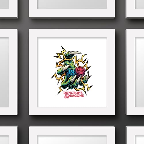 Trends International Gallery Pops Dungeons & Dragons - Black Light Critical Hit Wall Art, 12" x 12" Gallery Pops Wall Art, White Framed Version - color: White Framed Version