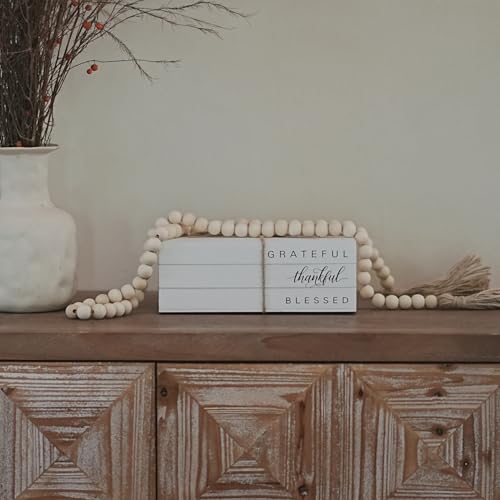 Decorative Books for Home Decor, Wooden Faux Book for Decoration, Farmhouse Stacked Display Books (GRATEFUL thankful BLESSED) - style: GRATEFUL thankful BLESSED