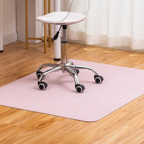 BARoyal Office Chair Mat for Hardwood Floor Under Desk Computer Rolling Chair Mat for Wood/Tile Floor Non-Slip Heavy Duty Desk Rug PVC Plastic Hard Floor Protector 45" x 53"(Blush) - color: Blush, size: 45" x 53"