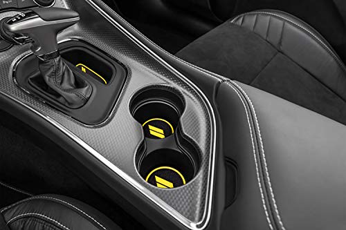 Auovo 11pcs Anti-dust Mats for Challenger Accessories 2015-2023 Custom Interior Cup Holder Inserts Door Pocket Center Console Liners for Challenger 2021 (Yellow) - color: Yellow