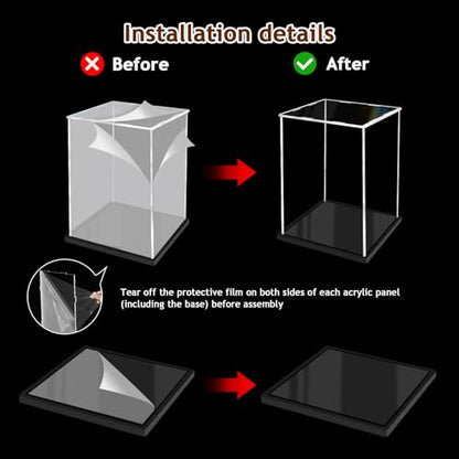Acrylic Display Case for Collectibles Assemble Clear Acrylic Boxes for Display Thickened Glass Case for Lego Figures Doll Hobby (7.9x7.9x7.9 inch; 20x20x20 cm) - size: 7.9 x 7.9 x 7.9 inches