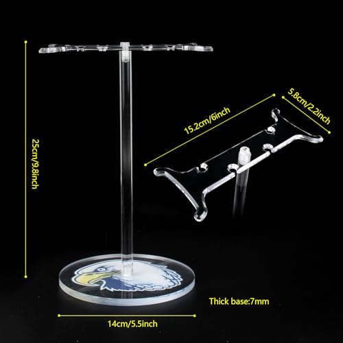 Clear Acrylic Headphone Stand with Patterned Base – Universal Holder for AirPods Max, Gaming & Wireless Headphones – Space-Saving Desk Organizer for Home & Gaming Setup (Black&White Eagle/Hawk) - style: Black&White Eagle/Hawk
