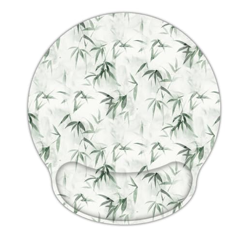 RICHEN Ergonomic Mouse Pad with Wrist Support,Non-Slip Rubber Base for Computer Laptop & Mac,Lightweight Rest for Home,Office & Travel (Bamboo Leaf) - color: Bamboo Leaf