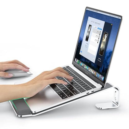 LOXP Laptop Stand for Desk, Laptop Stand with Wrist Support, Ergonomic Detachable Laptop Riser, Mount, Riser Holder Notebook Stand for MacBook Air Pro, HP, Dell, XPS, HP (10-17") Laptops - Silver - color: Silver