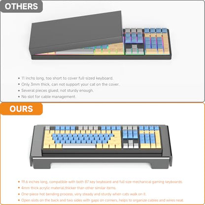 BEEGO Mechanical Computer Keyboard Cover - Black Acrylic Keyboard Cover Keyboard Dust Cover Mechanical Keyboard Cover Full Size Keyboard Protector - color: Black, size: 1 PCS