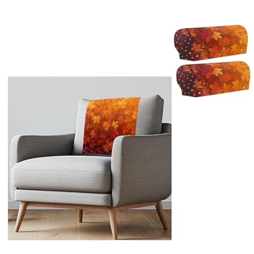 Maple Leaf Sofa Headrest Armrest Cover Set Non Slip Sofa Covers Furniture Slipcovers Soft Breathable Couch Headrest Protector Fade Resistant Print Head Protector Covers - color: Maple Leaf