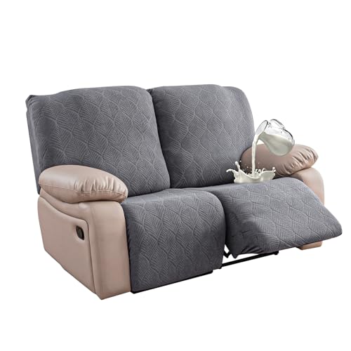 100% Waterproof Recliner Loveseat Cover, 2 Pieces Stretch Recliner Sofa Slipcovers Washable Couch Cover Furniture Covers for Pets, Dogs, Kids (Dark Gray, 2 Seater) - color: Dark Gray, size: 48"-62" 2 Seater