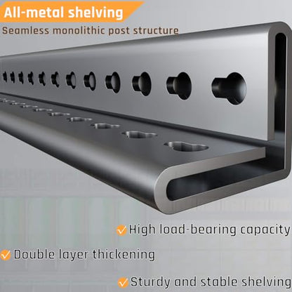 5 Tier Storage Shelves, 65" W Garage Shelving Heavy Duty Metal Adjustable Garage Shelves, Shelving Units Industrial Shelving for Warehouse, 65" W x 20" D x 84" H,Black - size: 65"Wx84"Hx20"D | 5 Tier