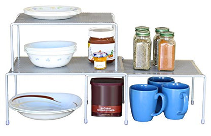 Deco Brothers Expandable Cabinet Shelf Organizer for Kitchen Cabinet and Counter, Grey - color: Grey