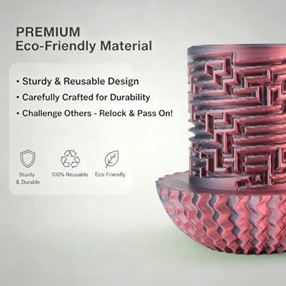 Maze Puzzle Box for Cash Gift, Money Holder Gift Box | Maze puzzle, hidden cash compartment, money gift, birthday anniversary, brain teaser, surprise holder gift for teens & adults - color: Red-black