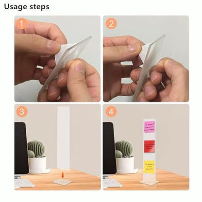 4-Piece Message Board, Memo Board,Double-Sided Desktop Display Stand, Office Communication Tool (4)
