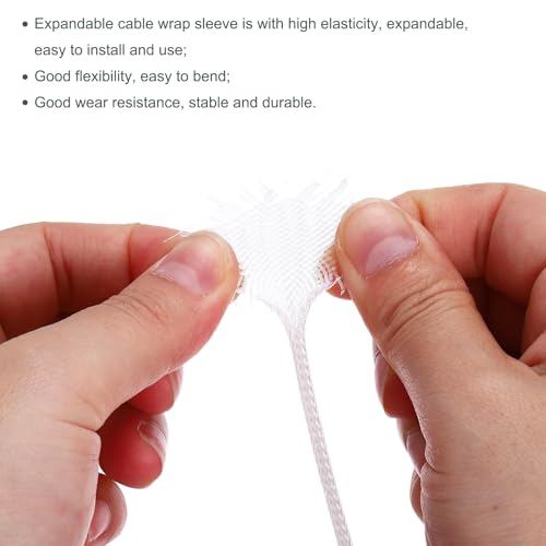 uxcell Expandable Sleeving, 1/4-inch 100ft Cable Sleeve, Clear - color: Clear, size: 1/4" x 100 Ft