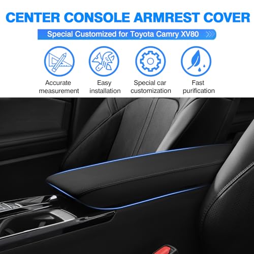 Autorder Center Console Cover for 2025-2026 Toyota Camry Accessories Armrest Cover Anti-Scratch Middle Console Pad Leather Armrest Protector - size: 25+ Camry Armrest Cover