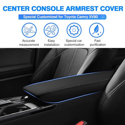 Autorder Center Console Cover for 2025-2026 Toyota Camry Accessories Armrest Cover Anti-Scratch Middle Console Pad Leather Armrest Protector - size: 25+ Camry Armrest Cover