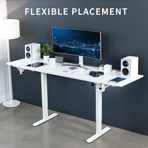 VIVO White Clamp-on 24 x 12 in Desk Extender, DESK-EXT24W | Foldable, Wrist Support Arm Rest, Office Keyboard Tray, Side Table Extension Attachment