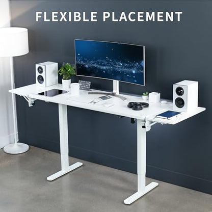 VIVO White Clamp-on 24 x 12 in Desk Extender, DESK-EXT24W | Foldable, Wrist Support Arm Rest, Office Keyboard Tray, Side Table Extension Attachment
