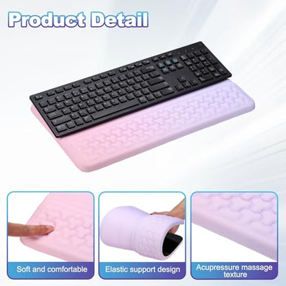 PATIKIL Computer Keyboard Stand with Wrist Rest, Computer Wrist Support Pad, Keyboard Stand Riser Holder Pad for Office Desk Gaming Home, Pink and Purple - color: Pink and Purple
