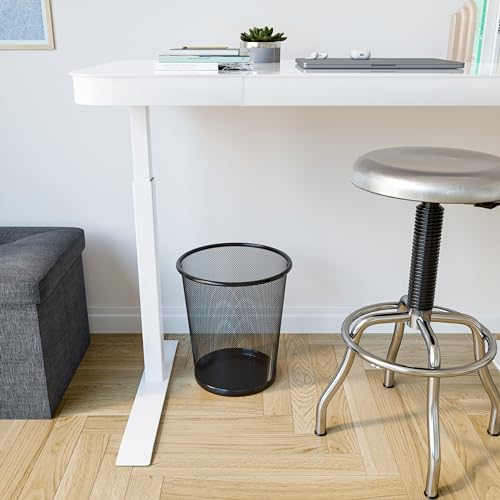 2-Pack 6-Gallon Round Steel Mesh Trash Can, Recycling Wastebasket, Black | Versatile and ventilated bin measures 13.75" high with a 11.5" top diameter - color: Black