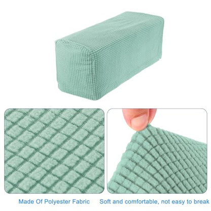 uxcell 2pcs Stretch Armrest Covers for Chairs/Sofas, Couch Arm Covers with Twist Pin, Furniture Protector Slipcovers Mint Green - color: Mint Green