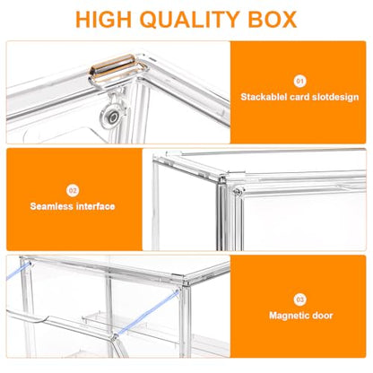 Acrylic Display Case for Collectibles, 3 Layer Figure Display Box with Magnetic Door, Stackable Figurine Display Shelf Box for Figures, for Funko Pop, for Pop Mart (1 pcs) - size: Three floors