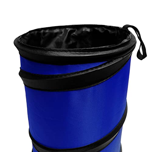 FH Group Automotive Waterproof Portable Collapsible Small Trash Can Garbage Container fits Most Cars,Polyethylene, SUVs, and Trucks Blue - color: Blue, style: Small