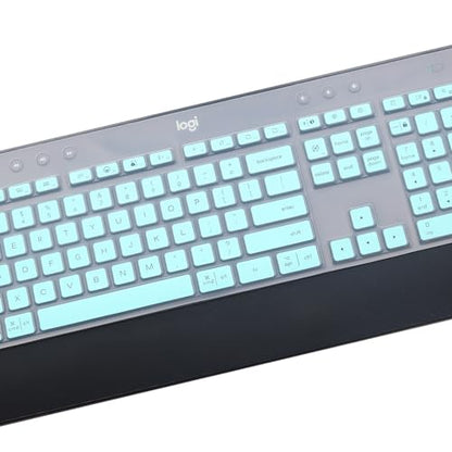 Keyboard Cover Skin for Logitech MK545 MK540 Wireless Keyboard, Logitech MK545 Keyboard Protector, Logitech MK540 Ultra Thin Desktop PC Silicone Clear Keyboard Skin Protector-Hotblue - color: Hotblue