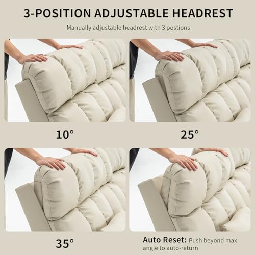 Loveseat Recliner Sofa with Massage & Heat, Flip Backrest, Reclining Loveseat with Console, Bluetooth Speaker, USB/Outlet/Storage/Cup Holder/Side Pocket, RV Sofa, Home Theater Seating, Beige - color: Beige, size: Loveseat with Console
