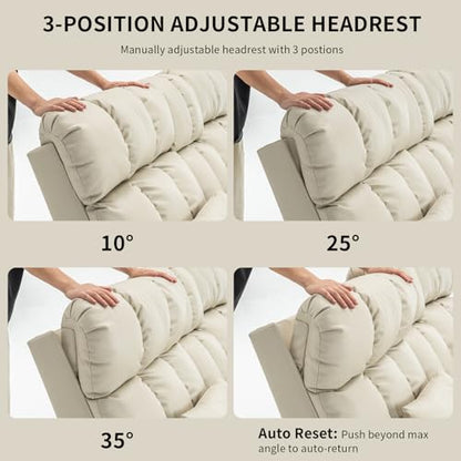Loveseat Recliner Sofa with Massage & Heat, Flip Backrest, Reclining Loveseat with Console, Bluetooth Speaker, USB/Outlet/Storage/Cup Holder/Side Pocket, RV Sofa, Home Theater Seating, Beige - color: Beige, size: Loveseat with Console