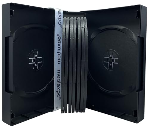 Mediaxpo Space-Saving Multi 16 Disc DVD Cases Holders with Flap - Neatly Store Your Movie Collection (Pack of 100) - size: Pack of 100
