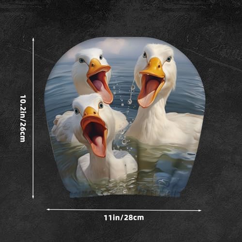 Dujiea 2 Pack Funny Animal Duck Car Headrest Covers, Universal Soft Car Seat Head Rest Protector, Vehicle Accessories Fabric Headrest Cover for Cars Vans Trucks - color: Funny Animal Duck