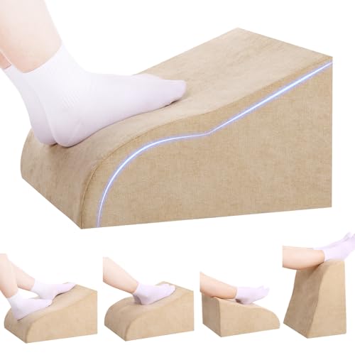 Foot Rest for Under Desk at Work, Ergonomic Under Desk Footrest with Washable Cover for Office, Home & Gaming Leg Elevation Pillow Beige - color: E-beige
