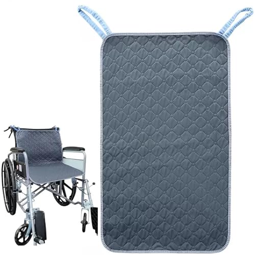 Waterproof Chair Pads for Incontinence, Reusable Washable Wheelchair Pads for Seat with Handles, Highly Absorbent Wheelchair Cover for Adults and Elderly 35.4" x 19.68" - color: Dark Gray