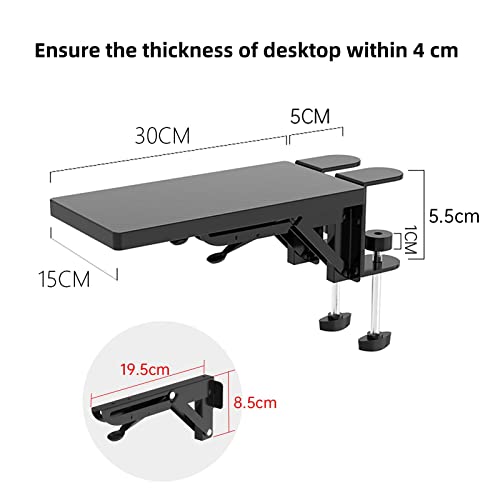 OUGIC Ergonomic Desk Extension Tray, 30 x 15 cm, Clamp Without Perforation, Foldable Keyboard Drawer Tray, Wrist Rest, Computer Stand, 15cm*30cm - color: Carbon, size: 15cm*30cm