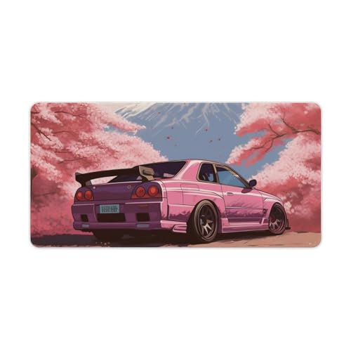 Large Mouse Pad Desk Mat Computer Accessories Gaming Office Organizers Supplies Decor Essentials Keyboard Pads for Desk Rubber Japan JDM Car R34 Pink Cherry Tree Mount Fuji 30x60cm - size: 30x60cm