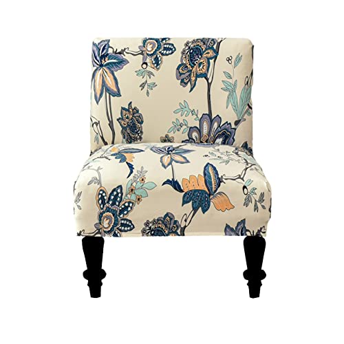 Eco-Ancheng Armless Chair Slipcover Removable Armless Accent Chairs Covers Washable Armless Slipper Chair Slipcover Printed Armless Chair Furniture Protector Covers for Living Dining Room Hotel - color: A14