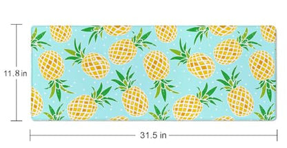 Pineapple Extended Big Mouse Pad Large,XL Gaming Mouse Pad Desk Pad,31.5x11.8inch Long Computer Keyboard Mouse Mat Mousepad with 3mm Non-Slip Base and Stitched Edge for Home Office Work - color: Pineapple