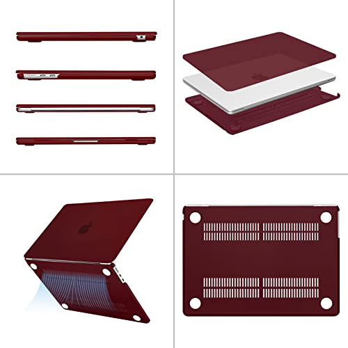 MOSISO Compatible with MacBook Air 13 inch Case M5 2026 M4 2025 M3 M2 2024-2022 A3449 A3240 A3113 A2681, Scratches-Resistant Protective Hard Shell for MacBook Air 13.6 inch Case, Burgundy - color: Burgundy