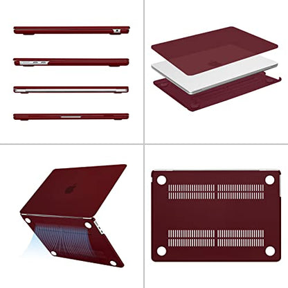 MOSISO Compatible with MacBook Air 13 inch Case M5 2026 M4 2025 M3 M2 2024-2022 A3449 A3240 A3113 A2681, Scratches-Resistant Protective Hard Shell for MacBook Air 13.6 inch Case, Burgundy - color: Burgundy