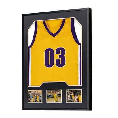 Aluminum Jersey Display Frame Case Large Shadow Box Jersey Frame with Photo Slots 98% UV Protection Clear Acrylic for Football, Hockey, Basketball, Baseball Shirt Ideal Gift for Sports Fans - color: Jersey Frame 9