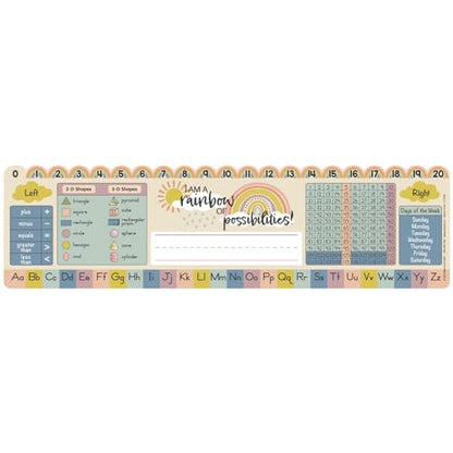 Really Good Stuff Boho Self-Adhesive Vinyl Desktop Helpers - Set of 24 - Primary - color: Boho