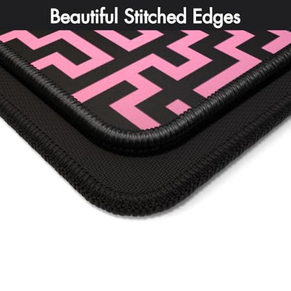 Gamer Boss - Gaming Mouse Pad - 48 x 24 Inches - 4mm Thick with Stitched Edges, Non-Slip Rubber Base, Premium Cloth Mousepad, Desk Mat for Laptop, Keyboard, Computer & PC (Mega, Pink Maze) - color: Pink Maze, size: 48" x 24"