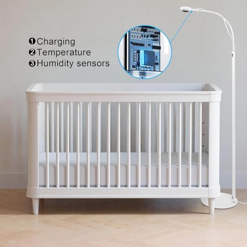 Didalo Floor Stand for Nanit Pro Baby Monitor, Gooseneck Swivel Holder Mount with Adjustable Height and Stable Base,Without Tools or Wall Damage(Camera not Included)
