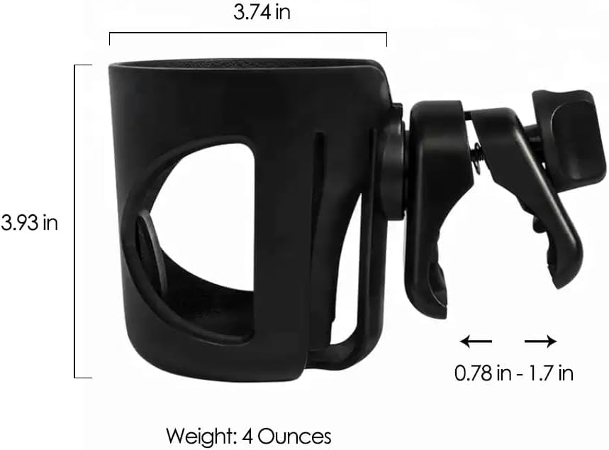 New Stroller Cup Holder for Stanley Quencher H2.0 (30 & 40 Oz. Models), Also Compatible with Stanley IceFlow (20 & 30 Oz. Models) - Black - color: black
