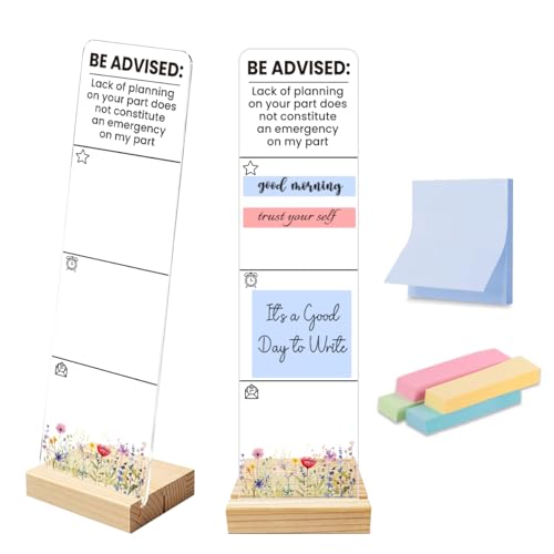 Sticky Notes Monitor Memo Board with Removable Wooden Base Be Advised Lack of Planning on Your Part Funny Office Quote Message Board Portable Sticky Note Holder Humorous Desk Decor and Gift - color: Advised