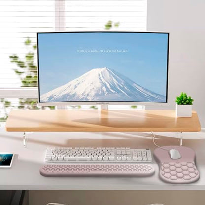 Mouse Pad with Wrist Rest & Keyboard Wrist Rest, Memory Foam - color: Gradient Pink