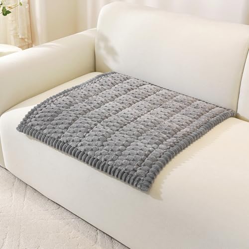 Royhom Chair Cover for Dogs, Thick Soft Couch Arm Cover, Headrest Armrest Covers, Furniture Cover for Pets Recliner Loveseat Leather Cushion L Shaped Couch (Grey, 27.6 x 27.6 Inch) - color: Grey, size: 27.6 X 27.6 Inch/1 Piece